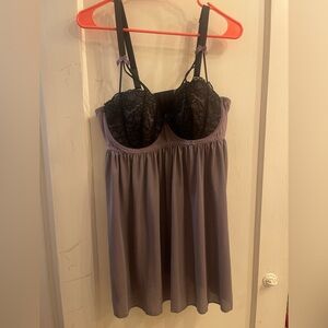 Torrid | Black and Purple Lace Babydoll Lingerie